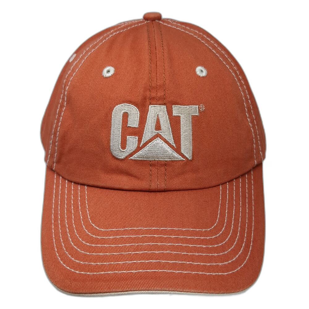 CAT Baseball Cap Orange One Size Johnson Machinery Contrast Stitching Hat